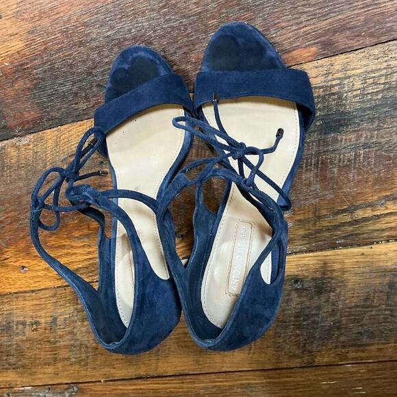 Antonio Melani Blue Suede Strappy Heels Size 7.5 - Picture 3 of 8